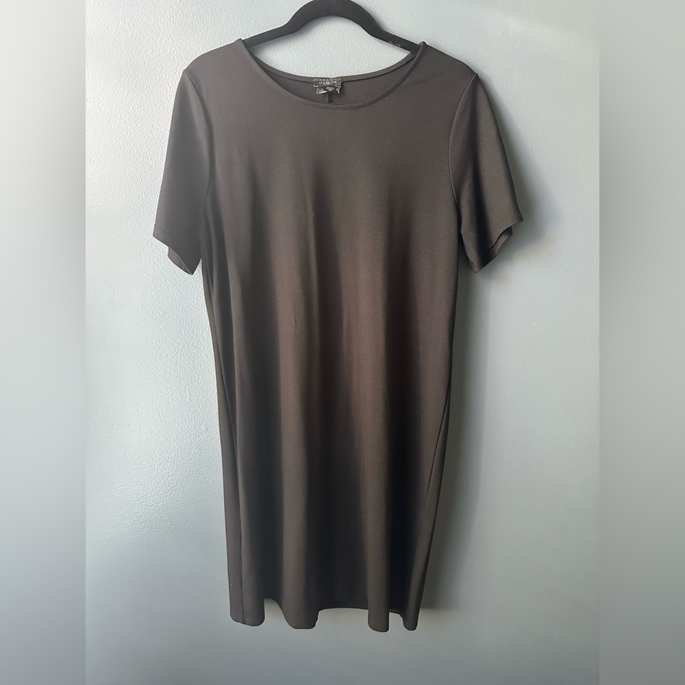 🖤 ANN TAYLOR FACTORY Black Dress short sleeved size large L EUC swim cover up